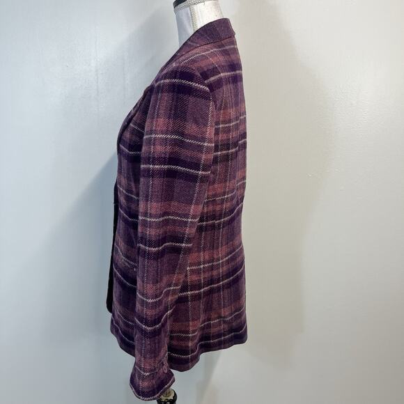 Chadwick's Purple Plaid Wool Blazer Jacket size 10 Pockets Carer Casual Preppy - Picture 8 of 10